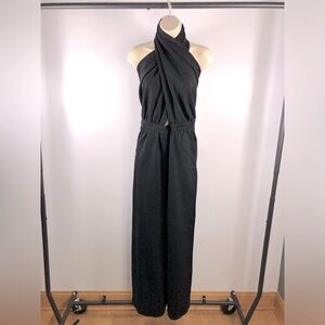Y.A.S. ASOS Sleek Black Halterneck Jumpsuit in Stretch Viscose NWT M